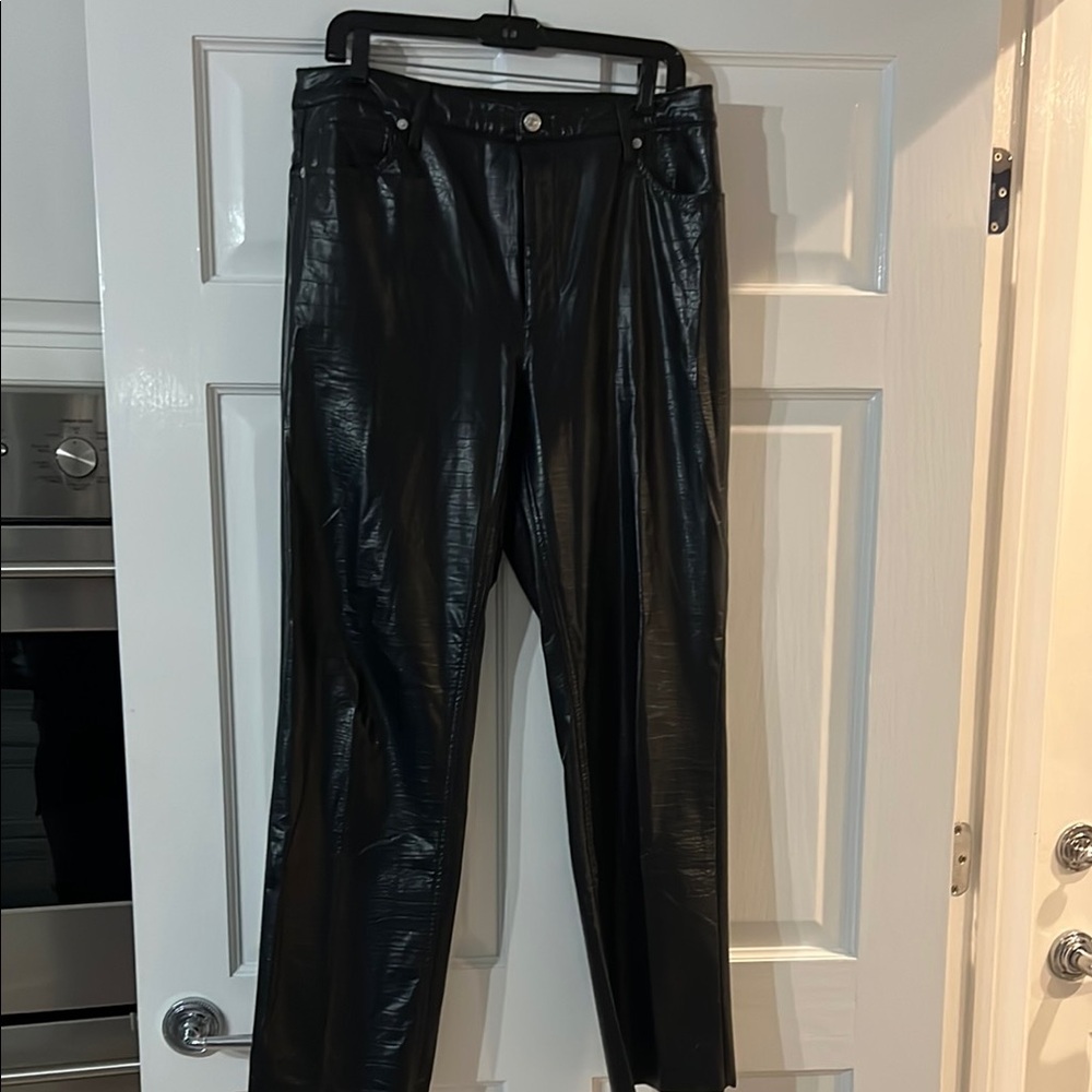 Black Faux Leather Pants